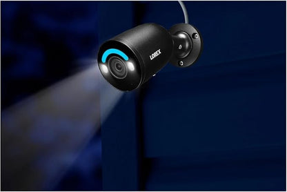 Lorex 4K 16 Camera Capable (8 Wired + 8 Wi-Fi) 2TB Wired NVR System with 4 Bullet Cameras with Smart Security Lighting