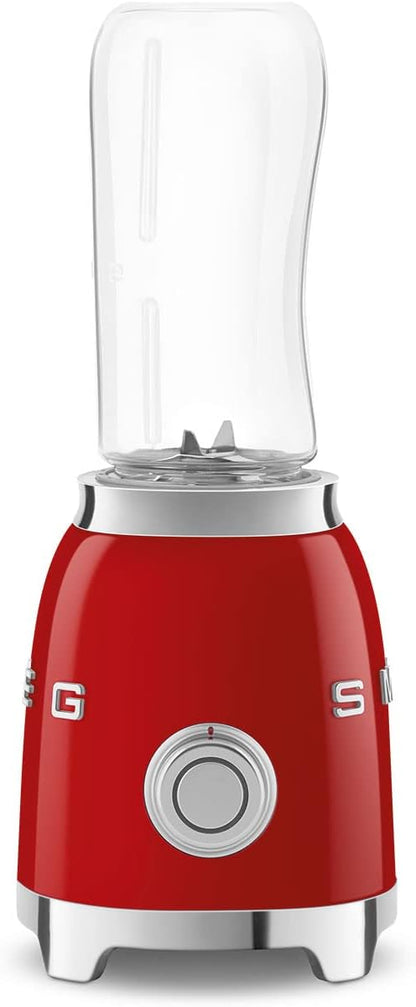 SMEG 50's Retro Style Personal Blender with Backlit Knob and Two 600 ML BPA Free bottles PBF01RDUS Red