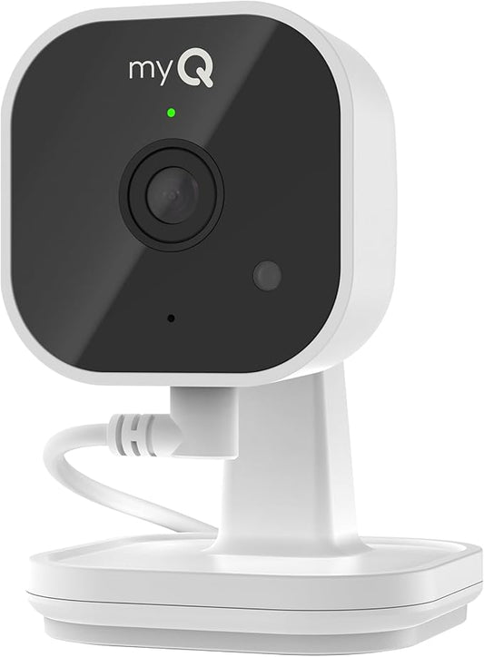 myQ Indoor Plug-in Security Camera Gen 2 – 2K Smart Wi-Fi Camera with Night Vision, Baby and Pet Monitor, Motion Detection and Alerts, 2-Way Audio & App Control