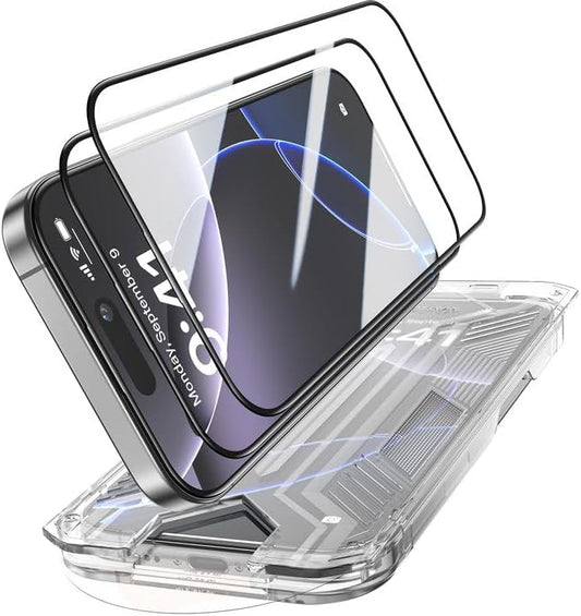 3 Pack for iPhone 16 Pro Tempered Glass Screen Protector:9H+ Durable, Auto Positioning, Bubble Free, High Definition, Easy Installation