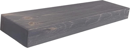 joelsantiques - 30 Inch Wooden Floating Shelves for Wall - 30x6x2 in - Made of Natural Wood - Long Heavy Duty Rustic Wall Shelves for Bedroom - Perfect for Living Room, Kitchen - Gray, Grey