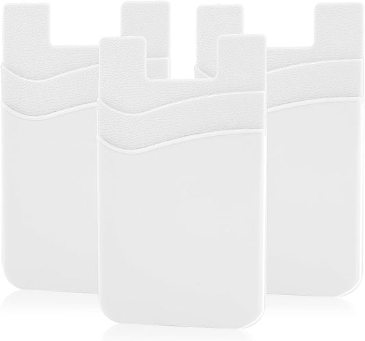 SS Phone Wallet, Card Holder for Phone Case Stick on Silicone Double Phone Pocket Suitable for iPhone Samsung Galaxy Any Smartphone 3 Pack