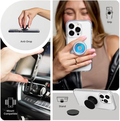 PopSockets: Phone Grip with Expanding Kickstand, Adhesive Grip - Pressed Flower Baby's Breath