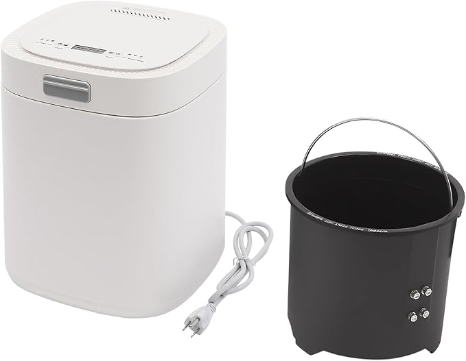 2.5L Electric Kitchen Composter, Indoor/Outdoor Composting Machine, Countertop Compost Machine Turn Food Waste and Scraps into Fertilizer for Garden Plants, White