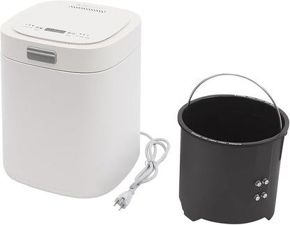 Kitchen Electric Composter 2.5L Larger Capacity Electric Kitchen Composter IndoorSmart Odorless Compost Bin Turns Kitchen Waste to Fertilizer Garden Food Compost Machine (White)