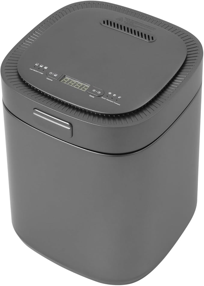 Kitchen Electric Composter 2.5L Larger Capacity Electric Kitchen Composter IndoorSmart Odorless Compost Bin Turns Kitchen Waste to Fertilizer Garden Food Compost Machine (Black)