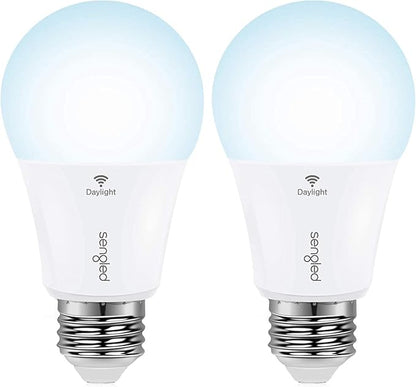 Sengled Smart Light Bulbs, WiFi Light Bulbs No Hub Required, Smart Bulbs That is Compatible with Google Home, Smart LED Light A19 Daylight (5000K), 800LM 60W Equivalent, 2 Pack"