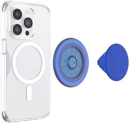 PopSockets Phone Grip for MagSafe with Kickstand, Magnetic Stand, Swappable Top, Secure Hold for iPhone MagSafe Cases, Phone & Tablet Grip - Cobalt