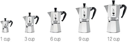 Bialetti - Moka Express: Iconic Stovetop Espresso Maker, Makes Real Italian Coffee, Moka Pot 3 Cups (4.3 Oz - 130 Ml), Aluminium, Silver