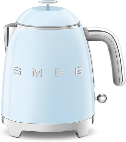 SMEG Mini 50's Retro Style 3 Cup Electric Kettle with Double Wall Anti Slip Base and Water Level Indicator (Pastel Blue)