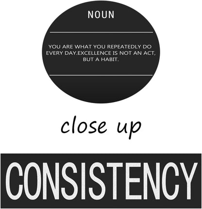 Office Decor Motivational Wall Art Inspirational Posters Prints on Canvas Consistency Noun Inspiring Quotes Pictures Prints Artwork Home Decor for Living Room Wooden Framed[30″W X 40″H]