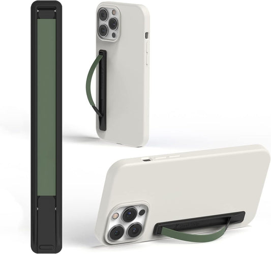 Phone Grip, Ultra Thin Cell Phone Grips Finger Holder Kickstand for Back of Phone, Loopy Case Swappable for Smartphones Wireless Chargers Car Mounts - SleekGrip Essential