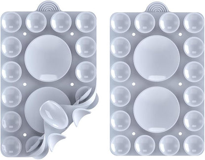 Silicone Suction Holder, Silicon Adhesive Phone Accessory for iPhone, Android and More, Hands-Free Mirror Shower Holder, TikTok Videos and Selfies (Light Blue 2Pack, Double Sided)