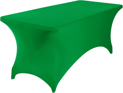 4Pack Spandex Waterproof Table Covers 6ft，Spandex 6ft Waterproof Table Cover for Party,Wedding, Banquet, and Events(Emerald)
