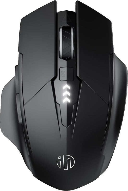 INPHIC Multi-Device Bluetooth Mouse, Upgraded Visible Battery, 2400 DPI, Silent Ergonomic Computer Wireless Mouse for Laptop, Mac, PC etc.