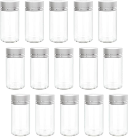 15 pcs 25 ml Glass Storage Jars with Lids,Glass Decorative Bottles(0.84 oz-1.18x2.36 inch)