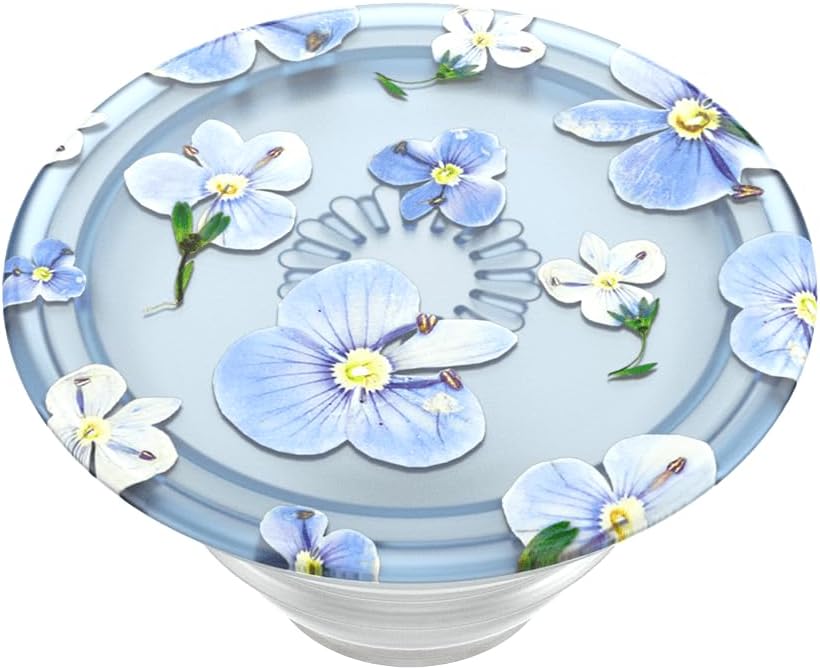 PopSockets Plant-Based Phone Grip with Expanding Kickstand, Adhesive Grip, Eco-Friendly - Translucent Blue Fields