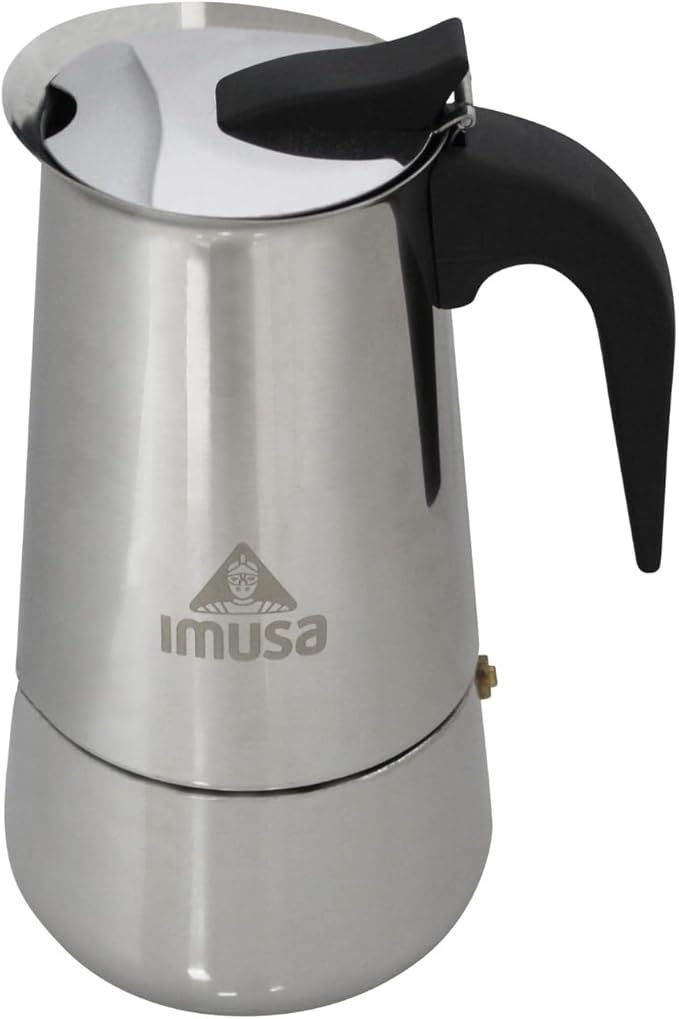 IMUSA USA B120-22061M Stainless Steel Stovetop Espresso Coffeemaker 4-Cup, Silver