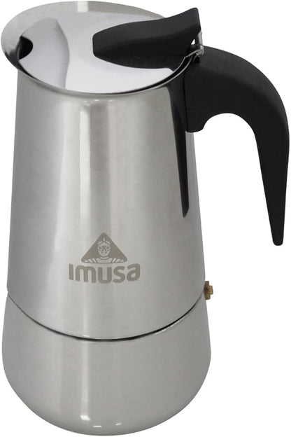 IMUSA USA B120-22061M Stainless Steel Stovetop Espresso Coffeemaker 4-Cup, Silver