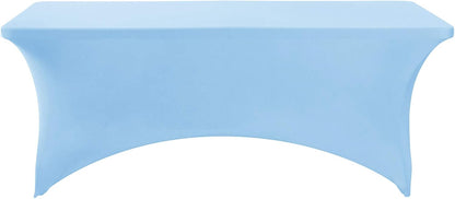 Spandex Table Cover for 8FT or 4ft or 6ft Table Universal Fitted Stretch Tablecloth for Party, Banquet, Wedding and Events-Blue Mist