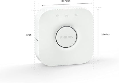 Philips Hue Bridge,Unlock The Full Potential of Hue Bridge System,Multi-Room and Out-of-Home Control,Create Automations and Zones,Smart Lighting Hub,Works with Voice-and Matter-Compatible,(Pack of 2)