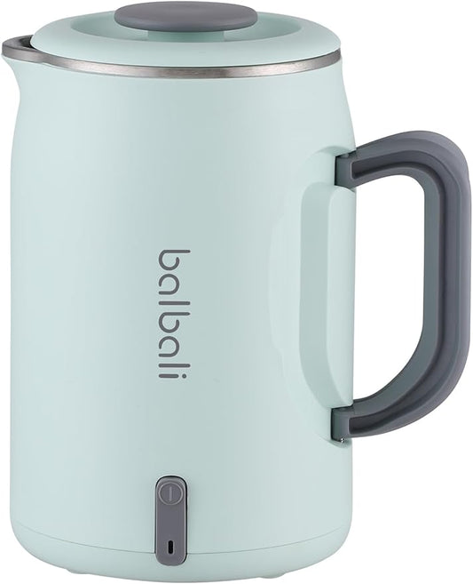 balbali 20oz Small Electric Kettle for Boiling Water - Collapsible Handle Mini Electric Kettle/Boiler for Tea - 400w Low Wattage Portable Kettle for Travel – Green