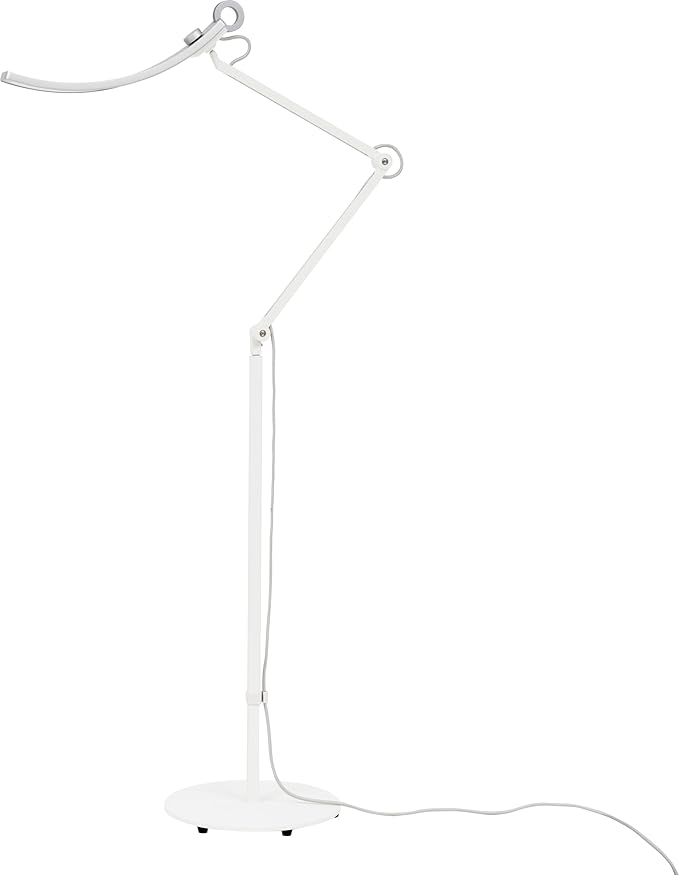 BenQ e-Reading Floor Lamp - Ultrawide and Bright Lighting, Dimmable with 13 Color Modes, Adjustable Arm, Auto-dimming, Eye-Caring Lamp for Home Office, Reading, Study, Craft, Matte Silver