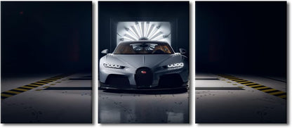 TUMOVO White Sports Car Modern Wall Art Super Car Picture Contemporary Artwork Print On Canvas Racing Car Poster for Boys Bedroom Wall Art Pictures for Living Room Framed Ready to Hang, 36" Wx16 H