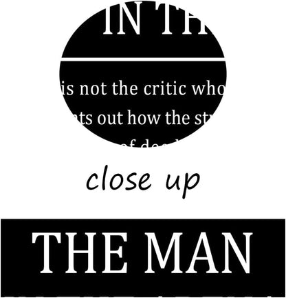 Inspirational Canvas Wall Art for Office The Man In The Arena Motivational Poster Theodore Roosevelt Quotes Prints Artwork for Living Room Home Decor Painting Stretched and Framed [30''Wx 40''H]