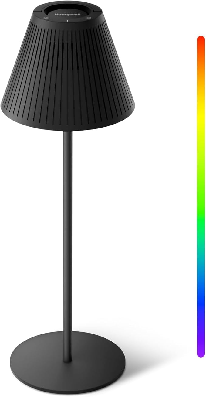 Honeywell Cordless Table Lamp Rechargeable, M1 Sunturalux Portable LED Desk Lamp 5200mAh Battery Operated 4Color 9RGB Dimmable Touch Control Night Light for Restaurant Living Bedroom Bedside Lamps