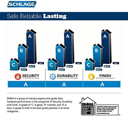 SCHLAGE BE469ZP CAM 622 Connect Smart Deadbolt with alarm with Camelot Trim in Matte Black, Z-Wave Plus enabled