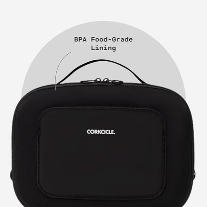 Corkcicle Lunchpod Insulated Lunch Bag - Crush-Proof Design - Food Safe Interior - Exterior & Interior Pockets - 11” x 8.75” x 4” - Summer Gift - Keeps Food Cold - Black Neoprene
