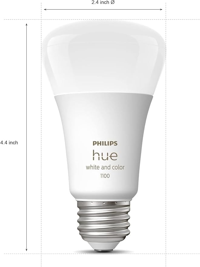 Philips Hue White and Color Ambiance Base Lumen (60W) Smart Button Starter Kit, 16 Millions Colors, Works with Amazon Alexa, Google Assistant, Apple HomeKit 60 Watt (OLD VERSION)