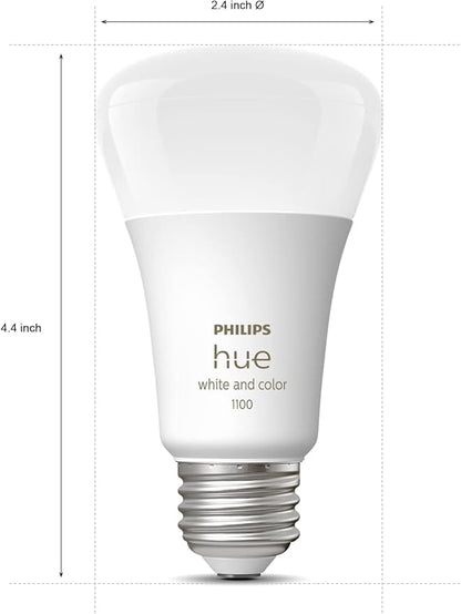 Philips Hue White and Color Ambiance Base Lumen (60W) Smart Button Starter Kit, 16 Millions Colors, Works with Amazon Alexa, Google Assistant, Apple HomeKit 60 Watt (OLD VERSION)