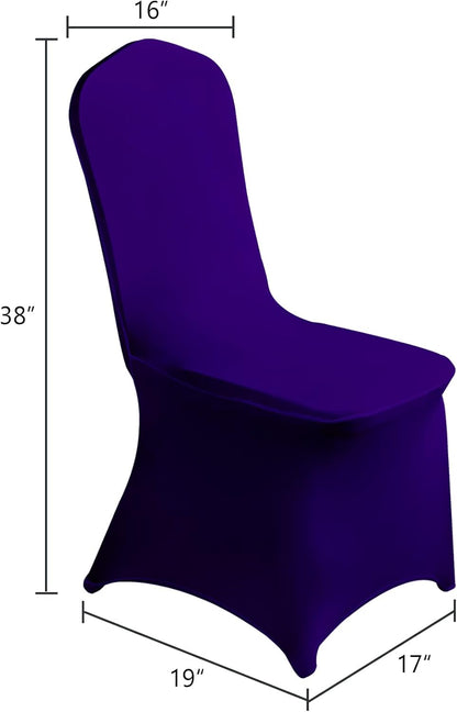SUPERO Waterproof Spandex Chair Cover 25PCS, Stretch Dining Chair Covers, Polyester Outdoor Chair Covers, Protector Stretch Chair Cover for Party Universal, Banquet, Wedding Event, Hotel(Purple)