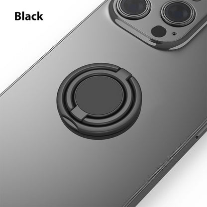 Phone Grip, Phone Ring Holder Finger Kickstand, Foldable & Adjustable Metal Cell Phone Rings Gripper Stand Work with Magnetic Car Mount for iPhone Samsung &Other Phones - Black