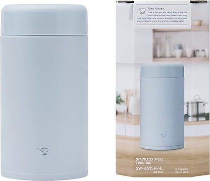 Zojirushi SW-KA75 H Stainless Steel Lunch Jar 25 oz Ice Gray