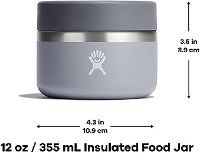 Hydro Flask Food Jar – Insulated Stainless Steel, Snack Travel Container for Hot Food, Lunch, & Soup 12 Oz Black