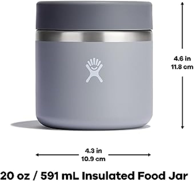 Hydro Flask Food Jar – Insulated Stainless Steel, Snack Travel Container for Hot Food, Lunch, & Soup 20 Oz Cascade Blue