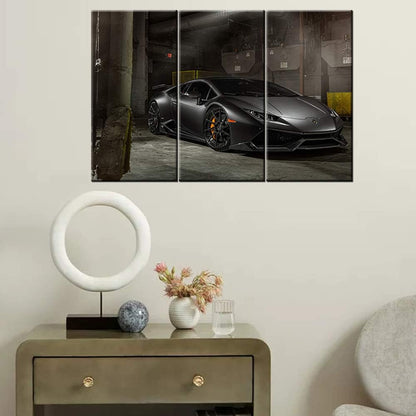 TUMOVO 3 Panel Modern Framed Landscape Artwork Giclee Canvas Prints Pictures Paintings on Canvas Wall Art for Living Room Bedroom Home Office Decorations,Sports car Poster - 12 x 24 inch x 3 Pieces