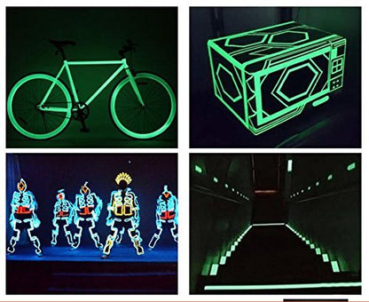 Glow in The Dark Tape - 33 FT X 0.5 Inch Luminous Photoluminescent/Luminescent Emergency Roll Safety Egress Markers Stairs, Walls, Steps, Exit Sign. Glowing Pro Theatre Stage Floor