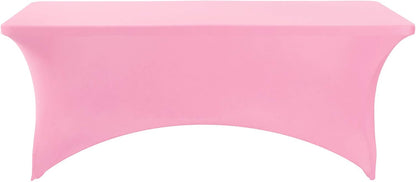 Spandex Table Cover for 6Ft or 4fT or 8ft Table Universal Fitted Stretch Tablecloth for Party, Banquet, Wedding and Events-Pink
