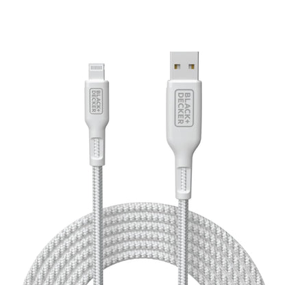 BLACK+DECKER Lightning to USB Cable - Fast Compatible iPhone Lightning Cable - Durable Braided iPhone Charger Cord - for Travel and Daily Use - Multiple Color + Length Options - 3ft