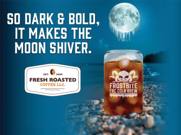 Fresh Roasted Coffee, Organic Dark & Bold Frostbite Cold Brew | USDA Organic, Kosher | Dark Roast | 12 oz Coarse Ground