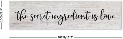 Generic Funny Wood Sign The Secret Ingredient is Love Rustic Wooden Hanging Sign Home Farmhouse Kitchen Wall Decoration 16 x 4 Inch