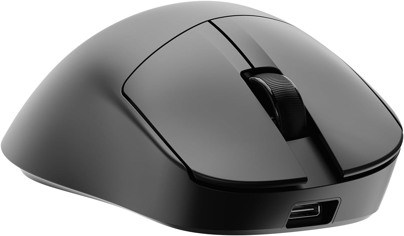 AJ179PRO PAW3395 26000 DPI Gaming Mouse, 8000Hz Polling Rate, 58g Ultra-Light, Tri-Mode (2.4G/Wired/Bluetooth 5.2), Magnetic RGB Charging Dock, Ergonomic Right-Hand Design, Black