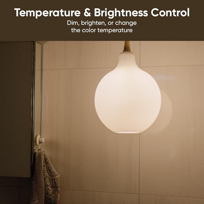 Wyze Lifestyle Bulb White, 800LM A19 Tunable-White Wi-Fi Smart Light Bulb, Compatible with Alexa and Google Assistant, 2.4GHz, No Hub Required, 2700K - 6500K, Dimmable, 90+CRI, Timer & Group, 4-Pack
