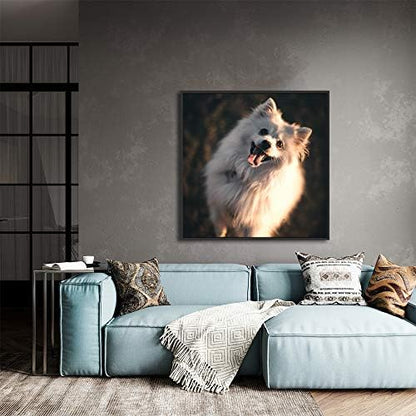 NWT Custom Framed Canvas Prints with Your Photo for Pets, Personalized Canvas Wall Art for Living Room, Bedroom - 24x24 inches