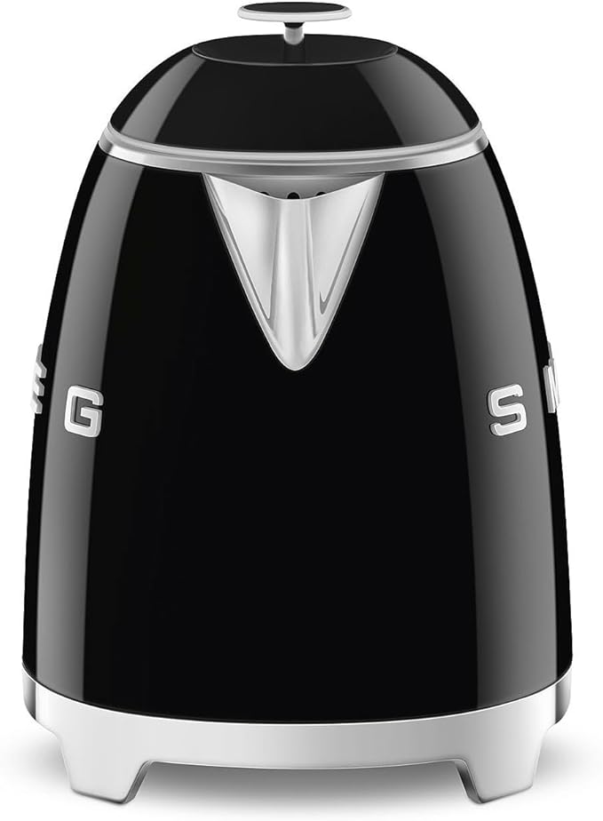 SMEG Mini 50's Retro Style 3 Cup Electric Kettle with Double Wall Anti Slip Base and Water Level Indicator (Black)