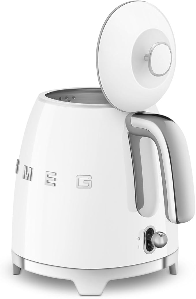 SMEG Mini 50's Retro Style 3 Cup Electric Kettle with Double Wall Anti Slip Base and Water Level Indicator (White)